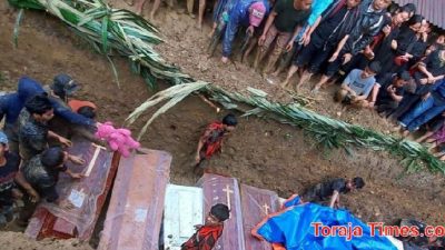 Jenazah Korban Tanah Longsor di Tana Toraja, Dimakamkan Secara Massal dalam Satu Lubang